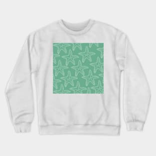 starfish aloha hawaii pattern light green mint and white Crewneck Sweatshirt